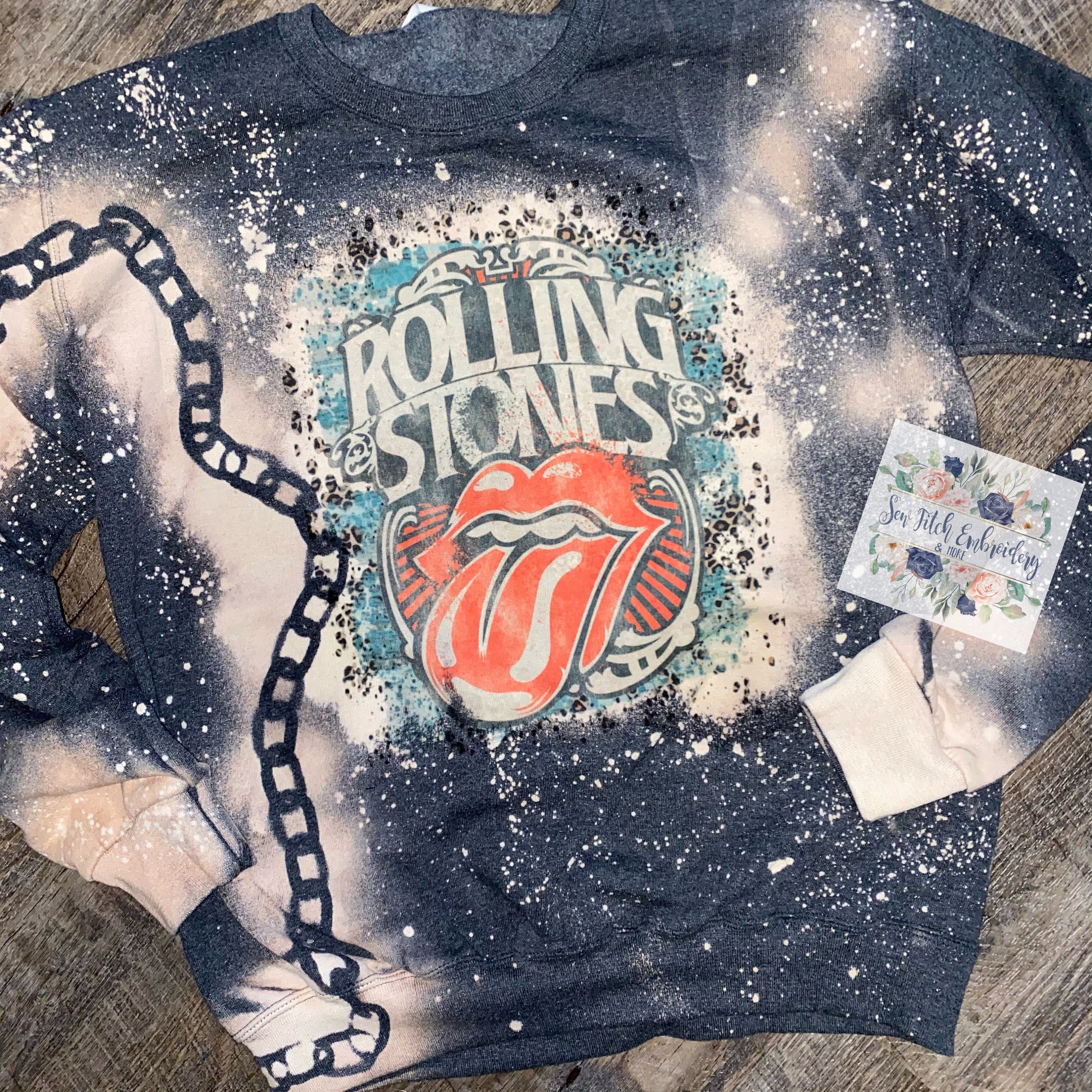 Rolling Stones Bleached Sweatshirt Distressed Sweatshirt - Etsy
