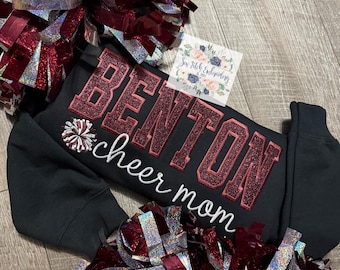 Cheer Mom embroidered sweatshirt | Mascot cheer mom sweatshirt | Custom sweatshirt | embroidered sweatshirt | Cheer mom