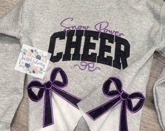 Custom Cheer embroidered sweatshirt | Side Bow sweatshirt | Custom sweatshirt | embroidered sweatshirt |