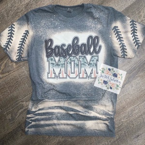 baseball mom bleached shirt  | softball mom bleached shirt | camo print baseball mom | camo print softball mom