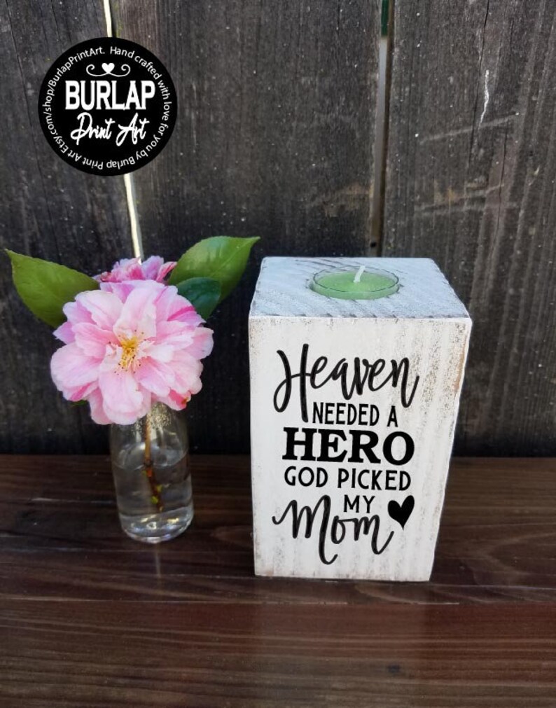 Tea light candle holder / memorial candle / in memory of mom / Etsy