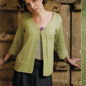 PDF Instant Download Knitting Pattern *Woman's Cotton Summer Cardigan* Aran Weight Yarn