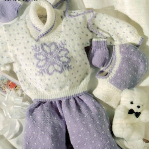PDF Instant Download Knitting Pattern *Baby's Nordic Snow Set* DK Weight Yarn