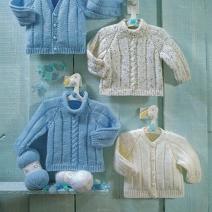 PDF Instant Download Knitting Pattern *Baby Sweater And Cardigans* DK Weight Yarn