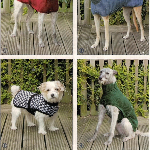 Modèle de tricot PDF à téléchargement immédiat * Manteaux pour lévriers, whippets et petits chiens * Fils DK et épais