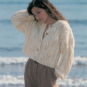 PDF Instant Download Knitting Pattern Chunky Cropped Jacket Hayfield 4703 image 1