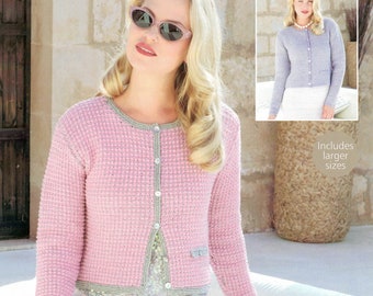 PDF Instant Download Knitting Pattern *Two Womens Jacket Including Larger Sizes* DK Yarn Sirdar 9778