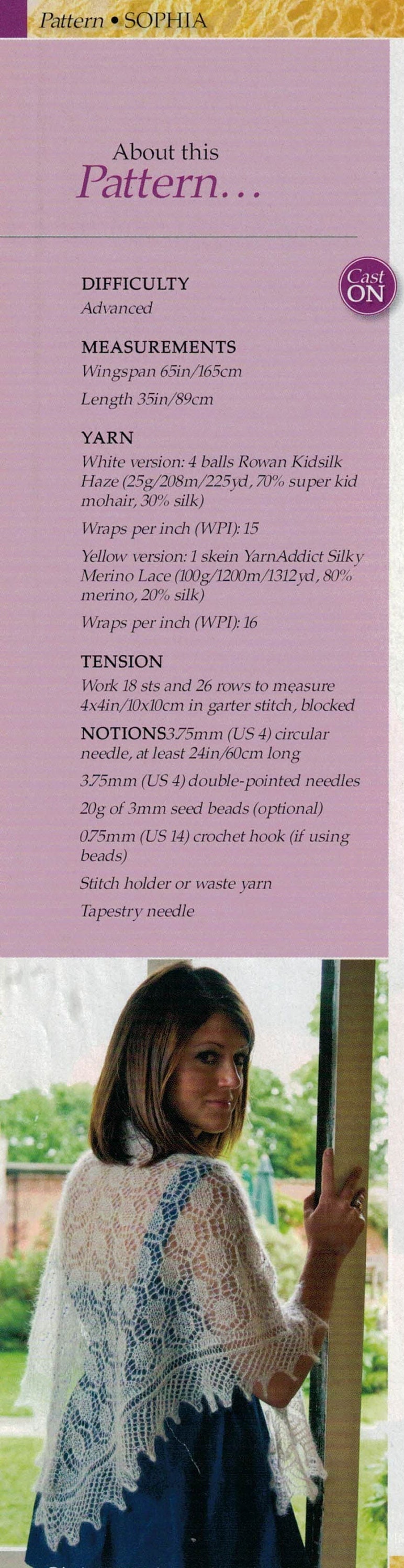 PDF Instant Download Knitting Pattern *triangular Lace Shawl Optional ...