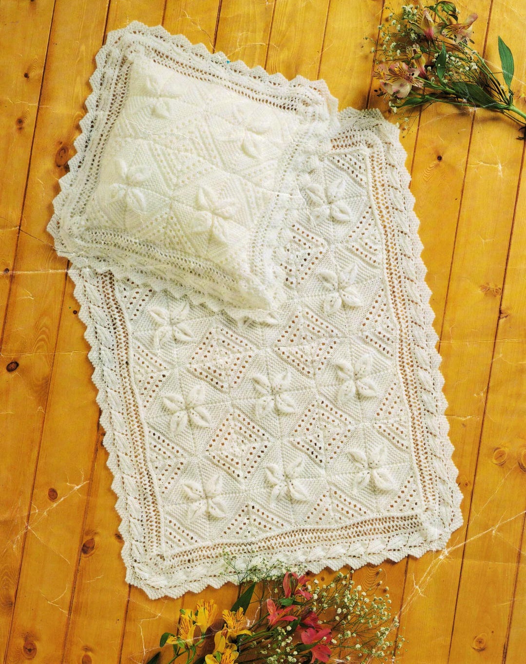 PDF Instant Download Knitting Pattern *baby Blanket and Pillowcase* DK ...