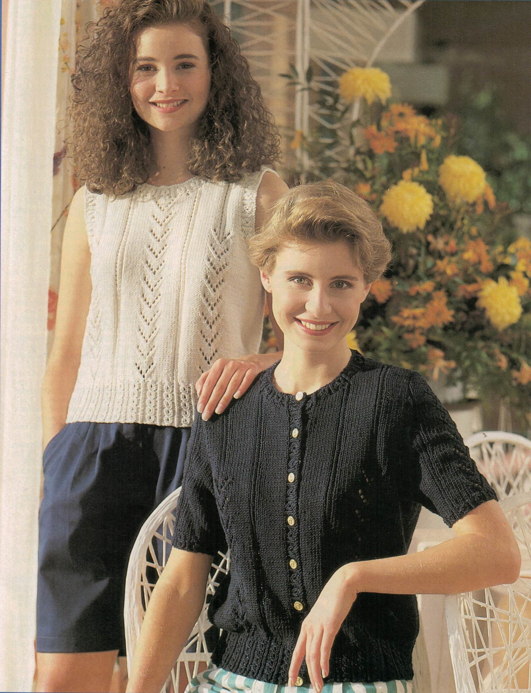 Modèle de tricot PDF à téléchargement immédiat *Gilet et cardigan à manches courtes* Fil de coton DK