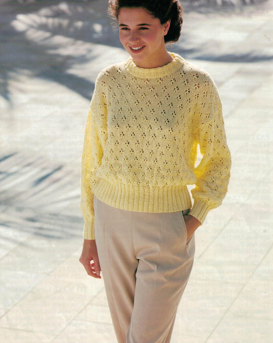 PDF Instant Download Knitting Pattern *lady's Lace Sweater