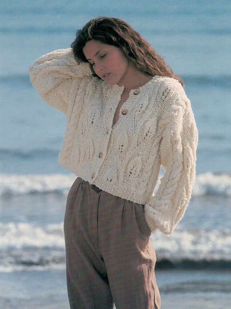 PDF Instant Download Knitting Pattern Chunky Cropped Jacket Hayfield 4703 image 1