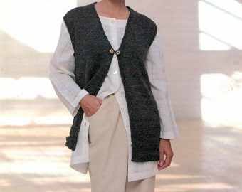 PDF Instant Download Knitting Pattern *Ladies' Long Waistcoat* DK Weight Yarn