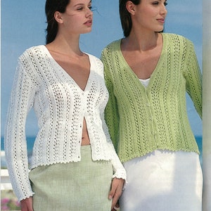 PDF Instant Download Knitting Pattern *Lace Summer Cardigan* DK Weight Yarn