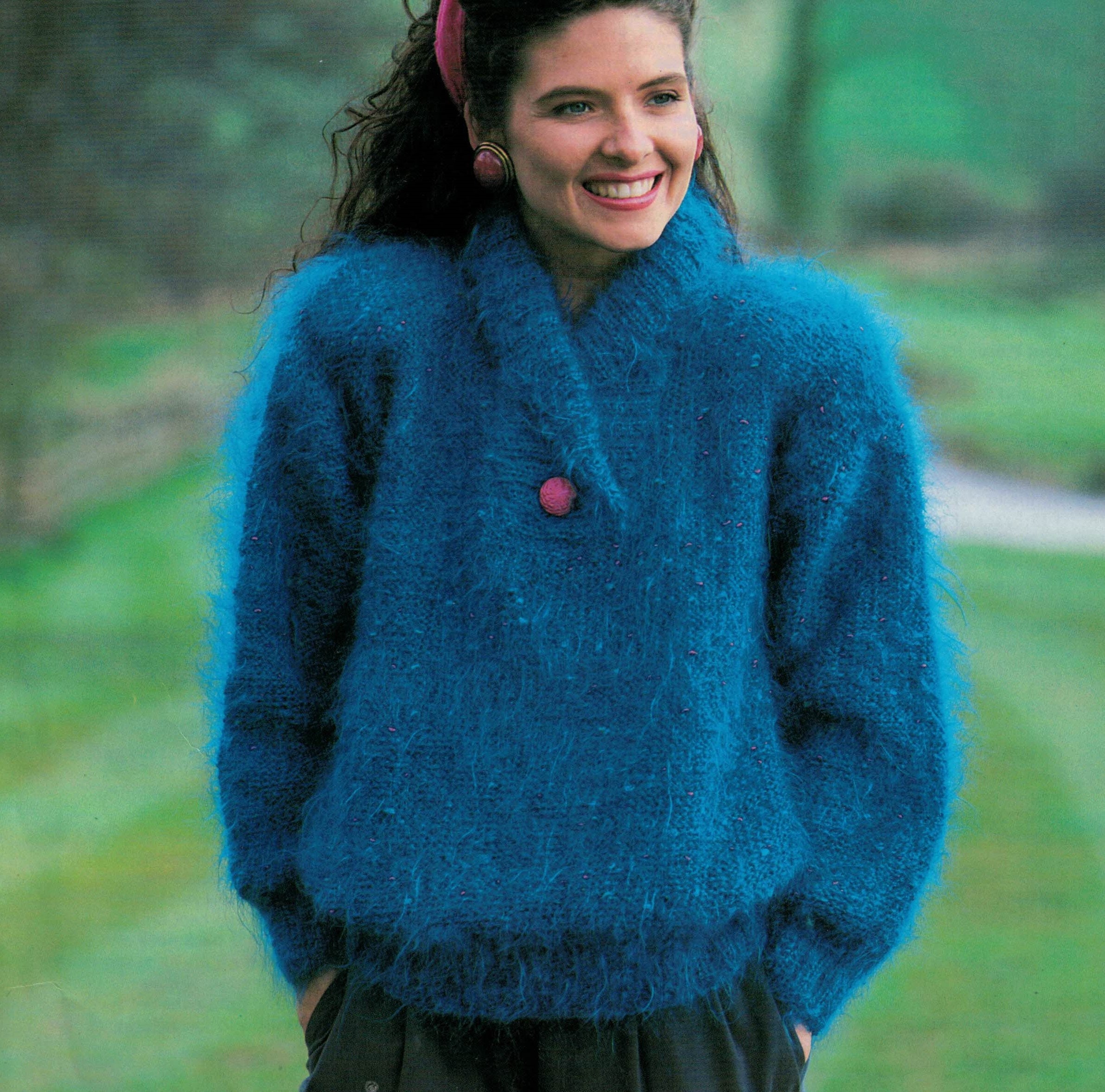 PDF Instant Download Knitting Pattern garter Stitch Mohair Sweater With ...