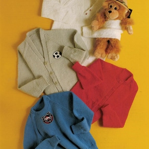 PDF Sofort Download Strickanleitung *Kinder Pullover Rund Und V-Ausschnitt Pullover* DK Or 4fädig Teddy 686