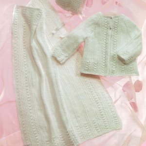 PDF Instant Download Knitting Pattern *Baby Matinee Jacket, Bonnet And Blanket* 4ply Weight Yarn