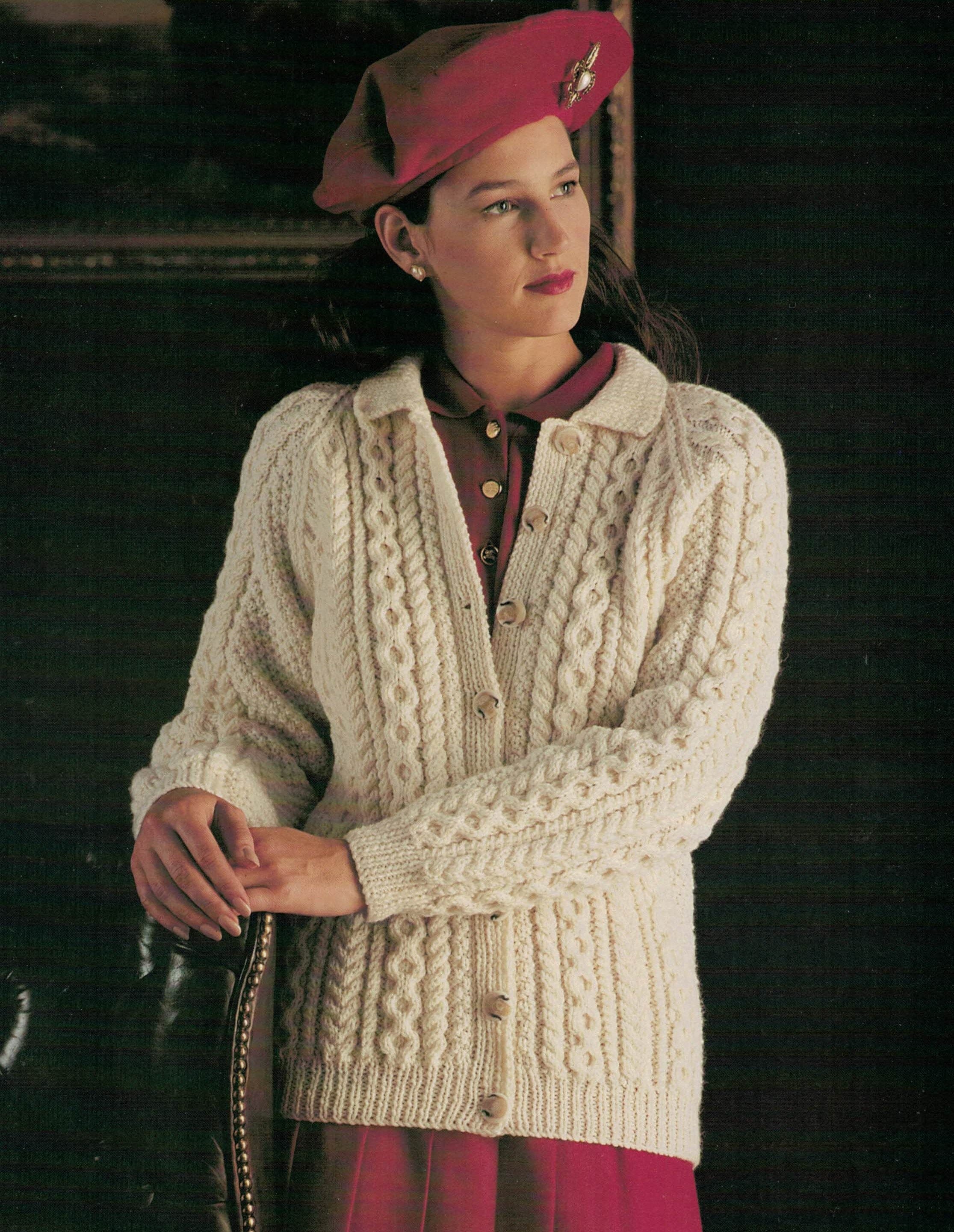 【 VINTAGE 】 Classic Tweed Knit Cardigan Tweed-effect knit cardigan