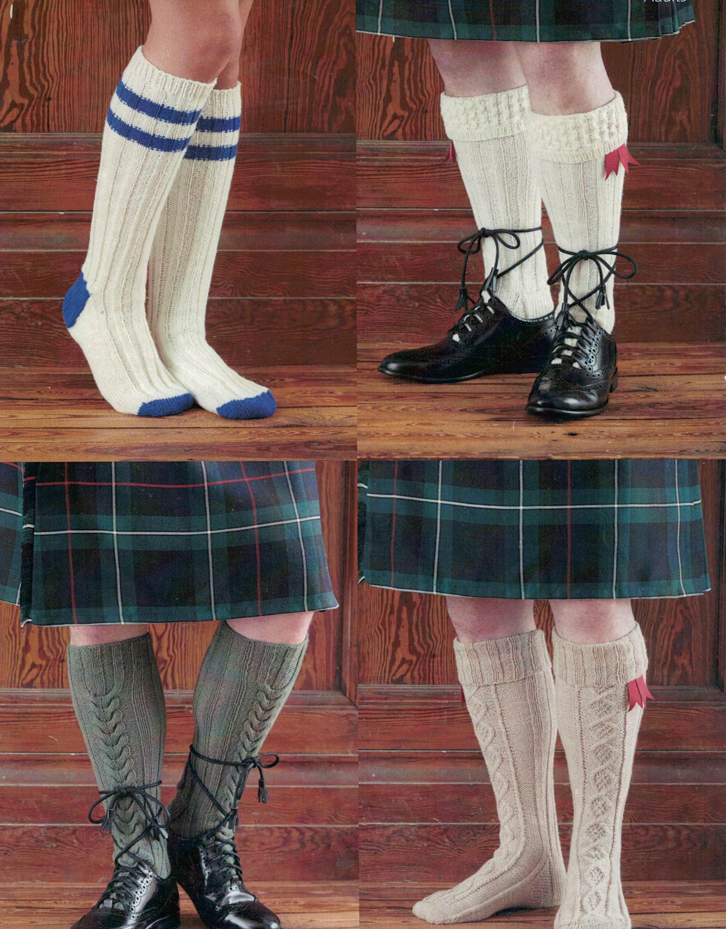 Calzini Lunghi Uomo In Misto Lana Per Kilt - Taglia 6-11 UK, Colore Crema, Matrimonio E Hogmanay