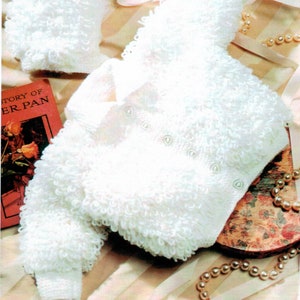 PDF Instant Download Knitting Pattern *Loopy Baby Jacket And Bonnet* DK Weight Yarn