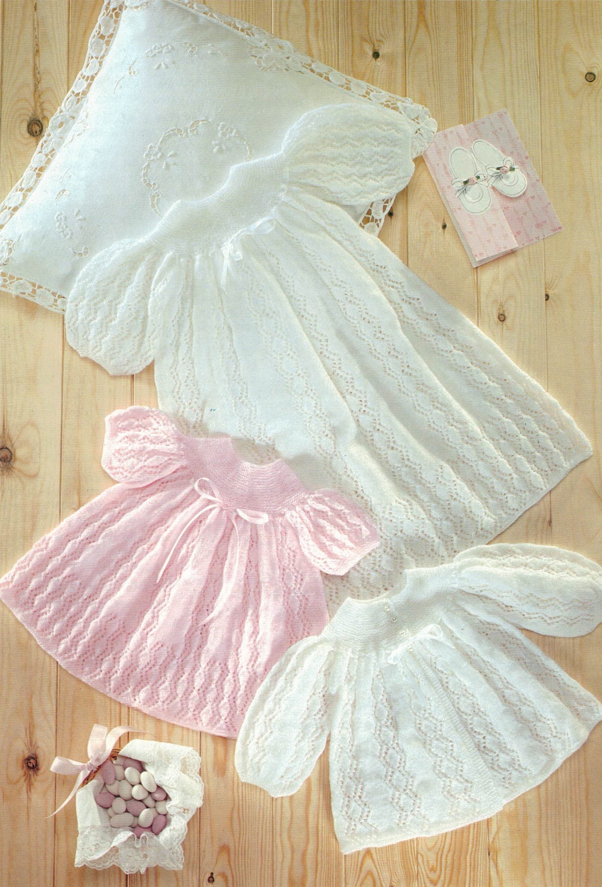 Knitted Robe Pattern PDF Instant Download Knitting Pattern *lace Christening Robe, Dress and ...
