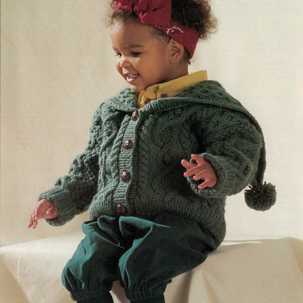 PDF Instant Download Knitting Pattern *Debbie Bliss Toddler's Sailor Collared Aran Jacket* Hayfield 4115