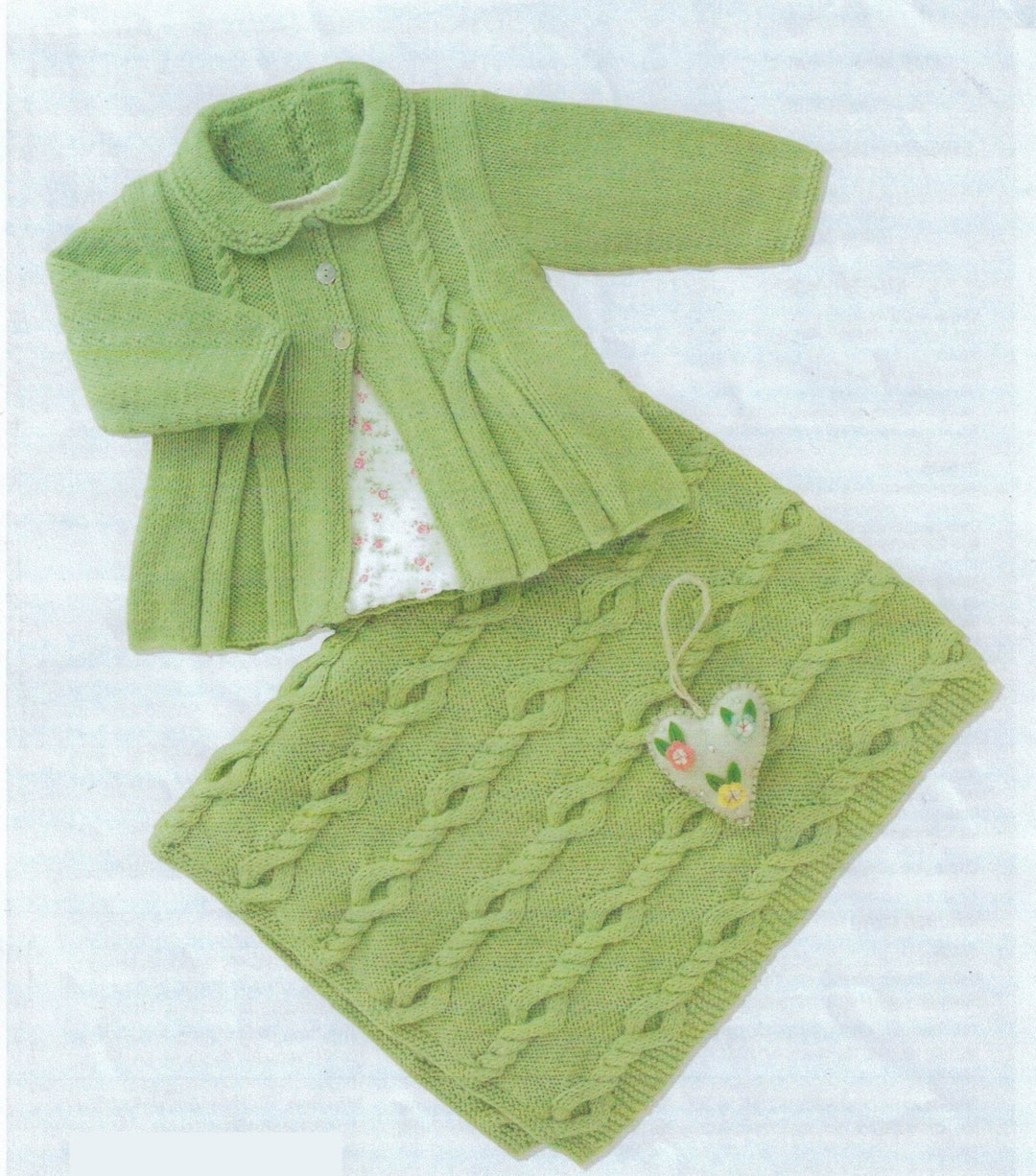 PDF Instant Download Knitting Pattern baby Girl's Matinee Coat & Blanket 4ply Weight Yarn Etsy