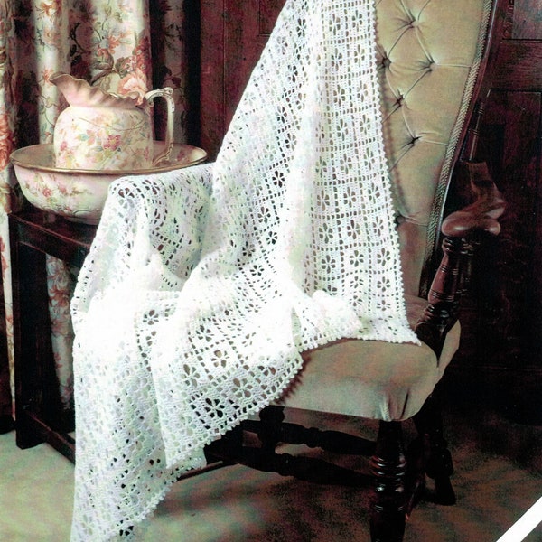 PDF Instant Download Crochet Pattern *Crochet Square Baby Shawl* 3ply and 4ply Peter Pan P882