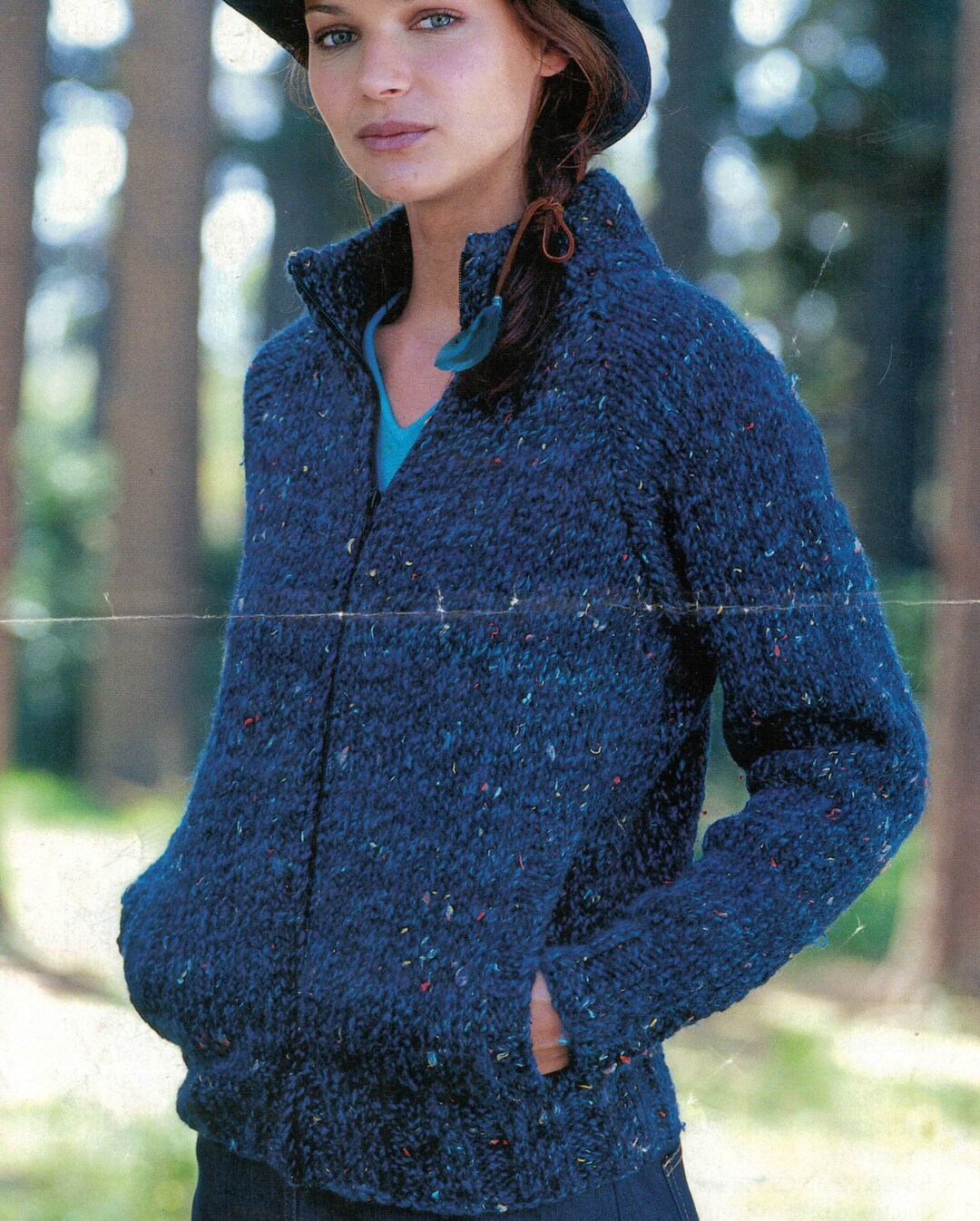 PDF Instant Download Knitting Pattern *zip up Jacket With Pockets ...