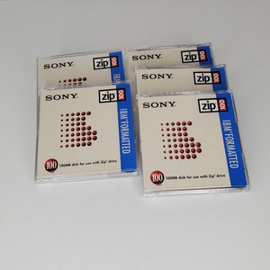 Sony 100mb Zip Disk PC/ Lot of 5 / Memory Backup/ Preowned Disks