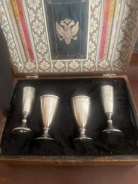 875 Silver gilded Vodka Cups