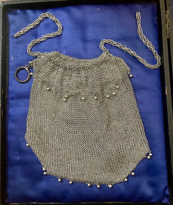 Early Victorian Sterling Silver Chainmail bag