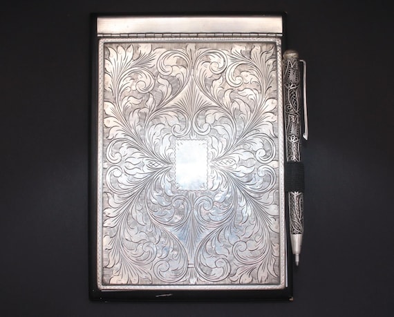 800 Silver notepad and 925 Silver filigree Pen