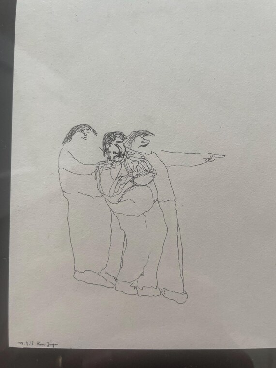 Hans Jürgen sketch Three figures 14.09.1975