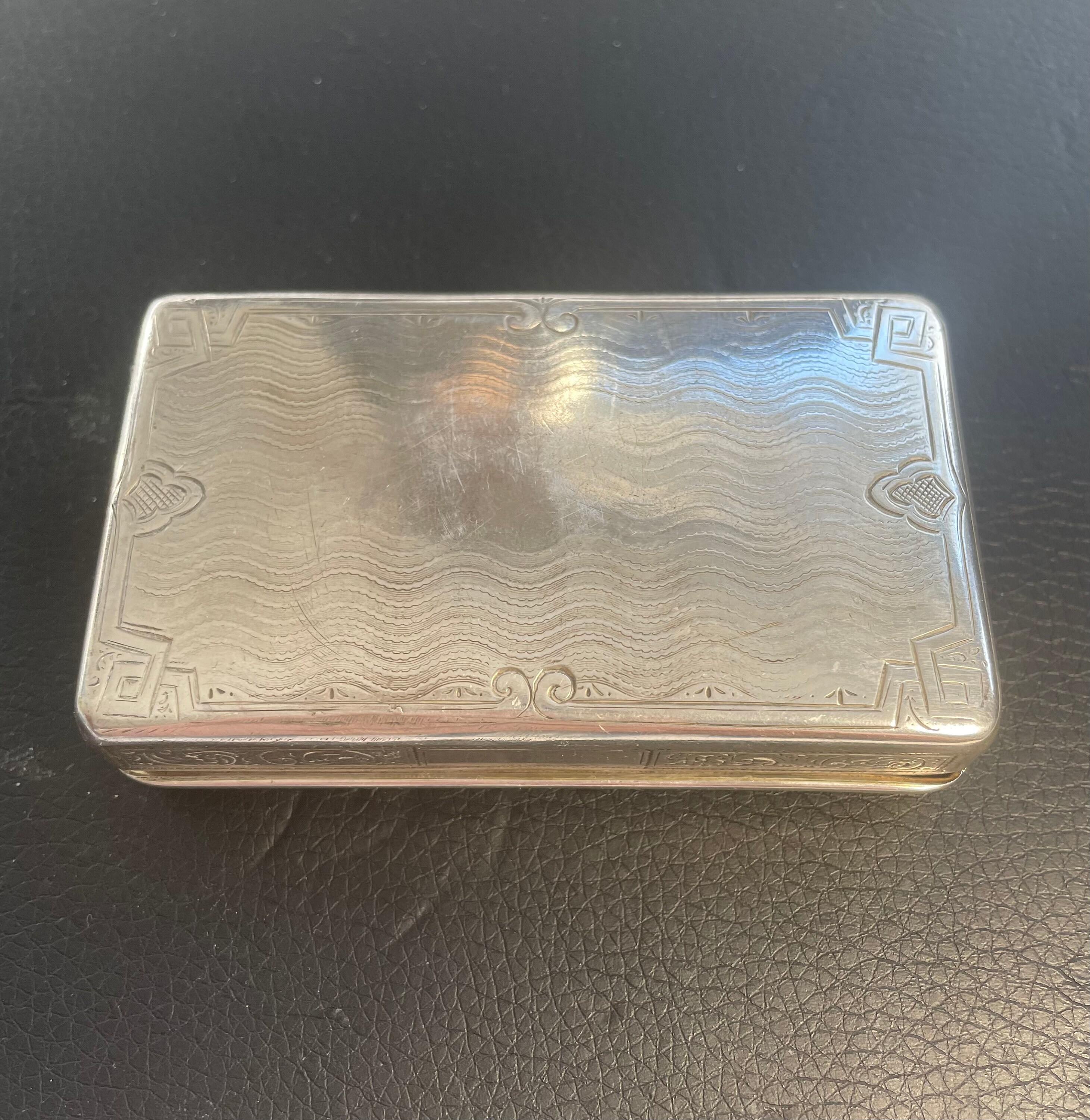 Antique French 19th Century .800 Not Sterling Silver Snuff Box by Guichard