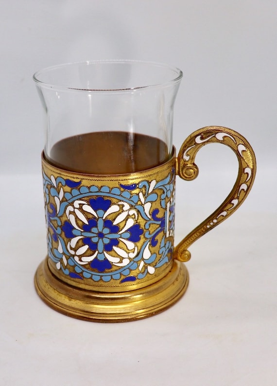 Cloisonné tea cup holder