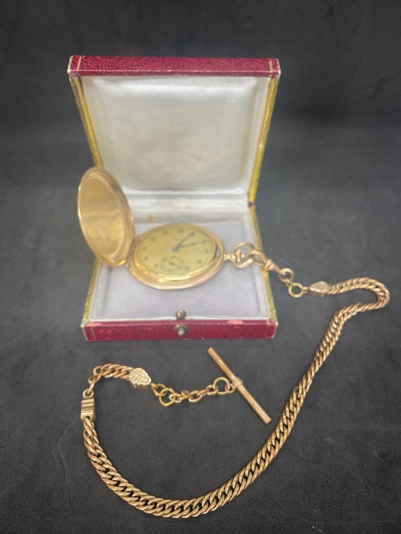 Favor Gold Plated Pocket Watch and Chain