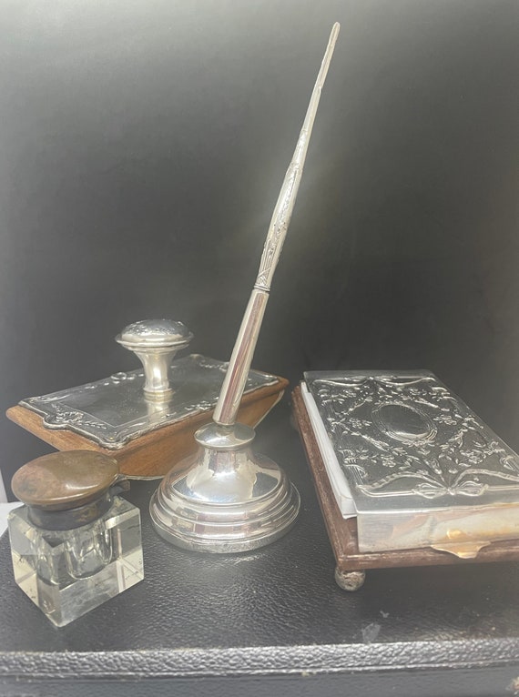 19 century Writing Set with Dip Pen, Blotter and notepad