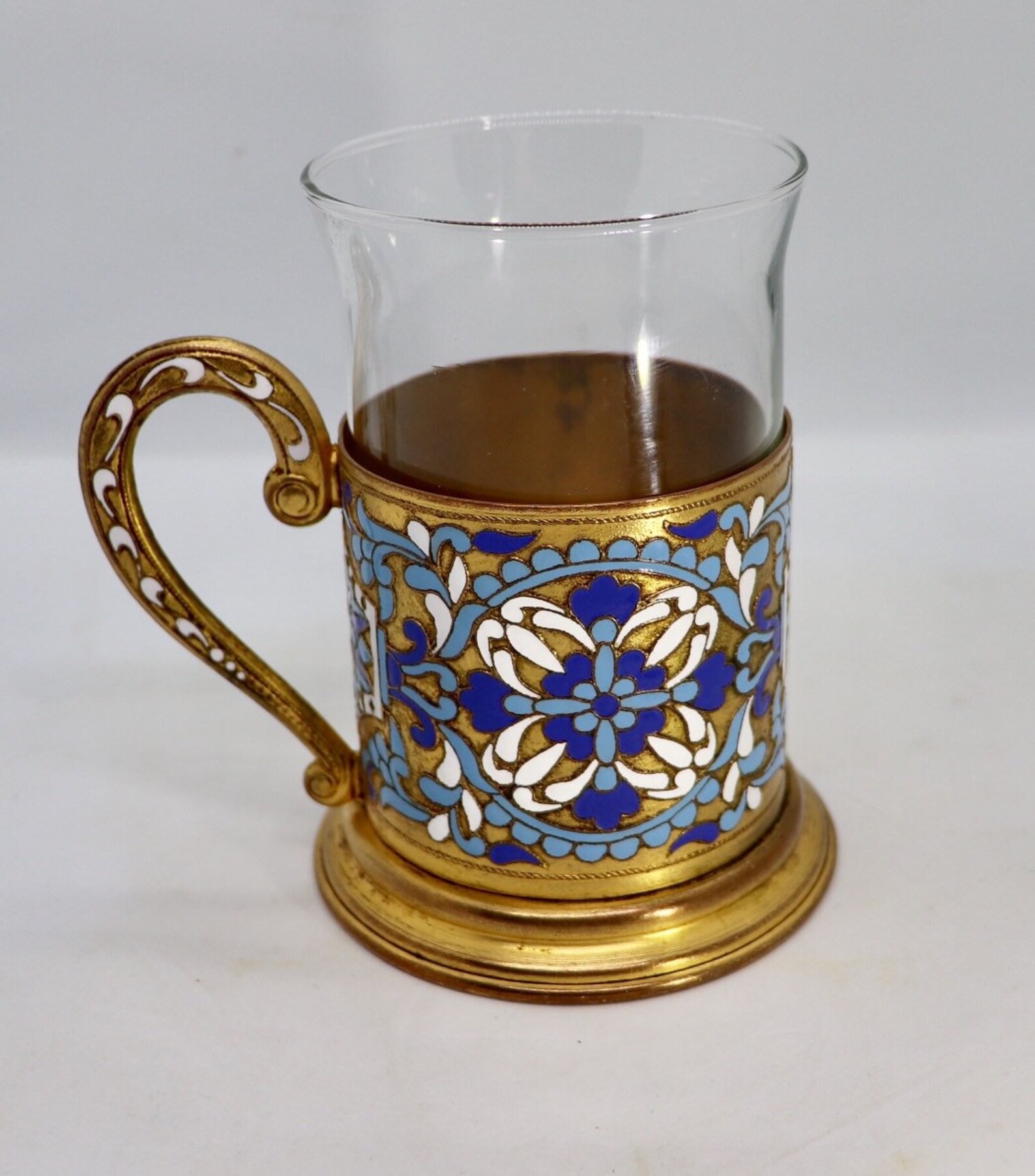 Russian Cloisonné Tea Cup Holder Etsy