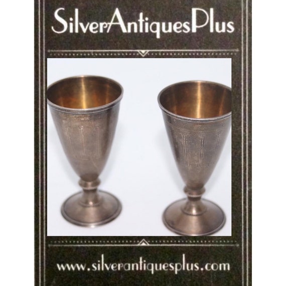 875 Silver gilded Vodka Cups