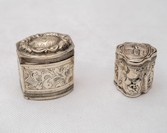 2 Victorian 19 Century Silver Loderein boxes