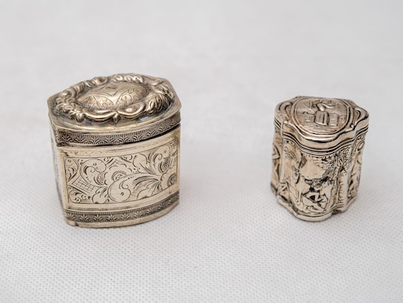 2 Victorian 19 Century Silver Loderein boxes