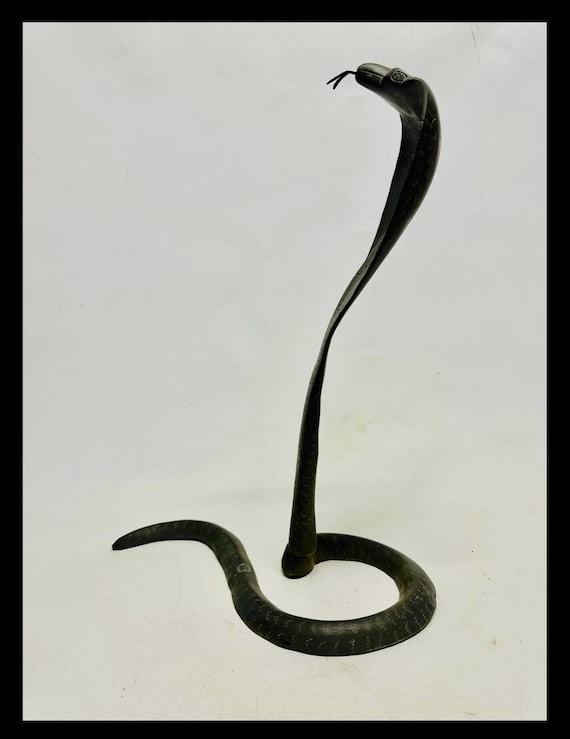 Rare Antique Bronze Cobra Sculpture