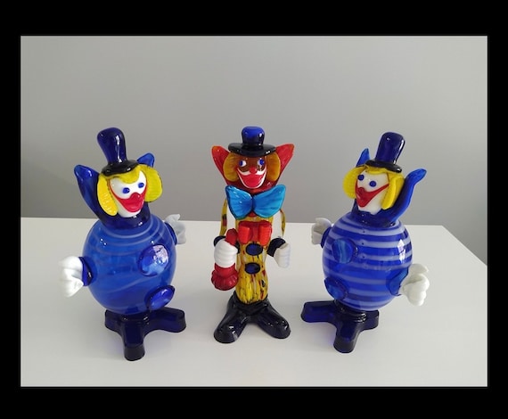 Vintage Murano Glass Clowns