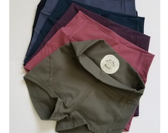 High Waisted Tummy Control Fitness Shorts: Nylon Spandex Blend