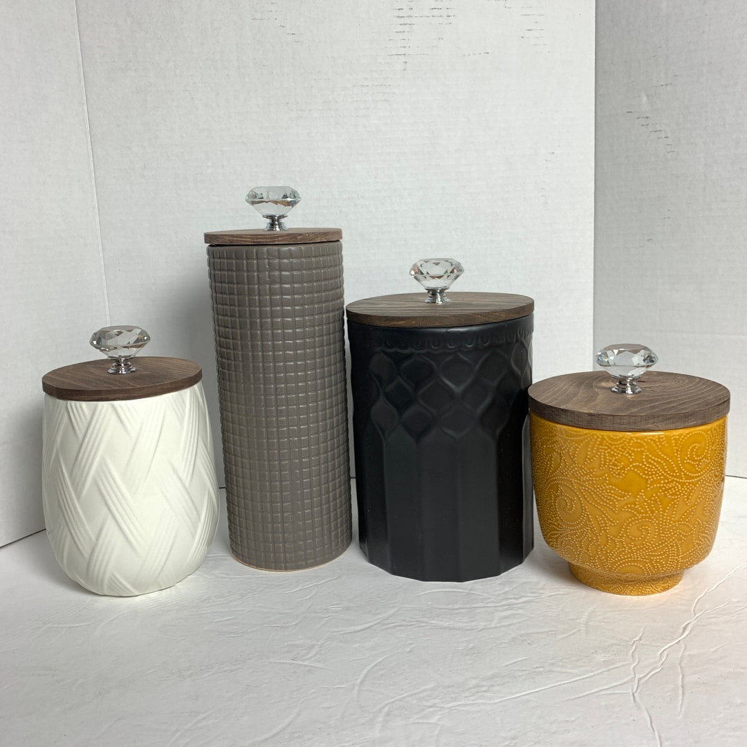 Boho Scandinavian Canister Set With Custom Lids and Oversized Flat ...