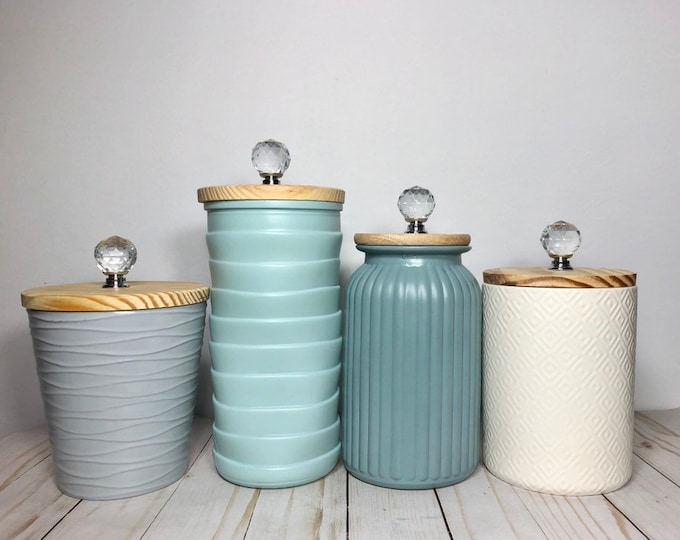 Urban Scandinavian Boho Kitchen Canisters / Textured Ceramic Jars in ...