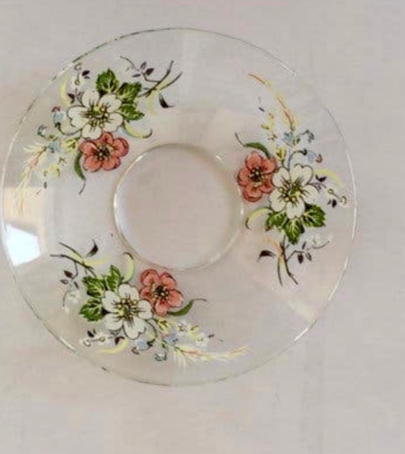 Vintage Glass Bobeches Candle Ring floral pattern wax catcher Etsy