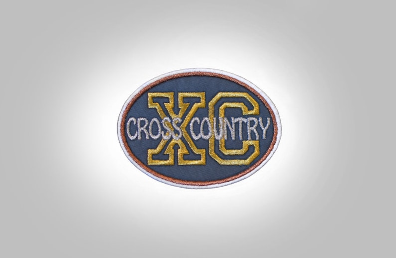 Cross Country Oval Embroidered Patch