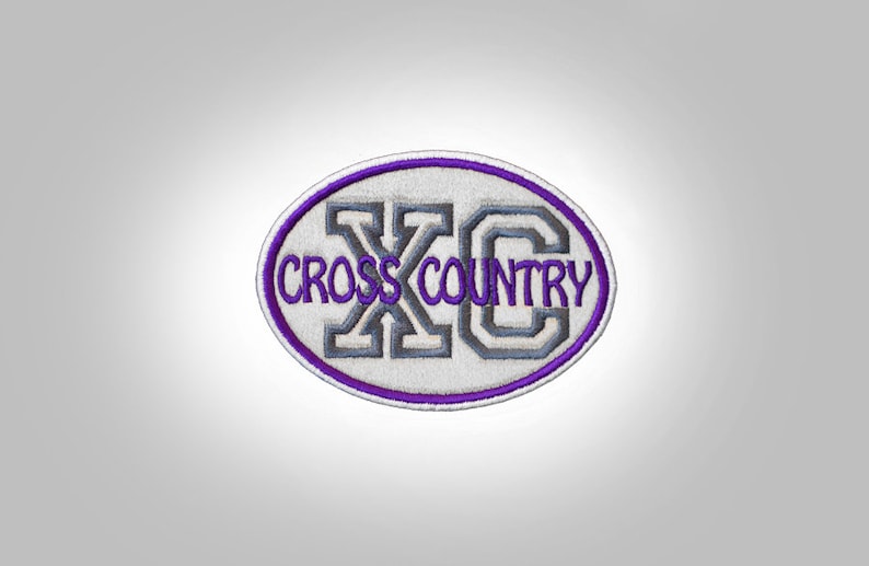 Cross Country Oval Embroidered Patch